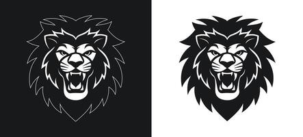 Simplistic lion outline silhouette. vector