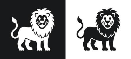 Iconic lion silhouette with sharp edges. vector