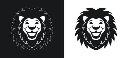 Abstract lion silhouette in icon style. vector