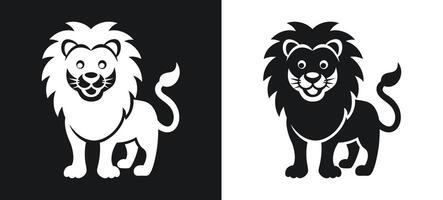 Strong and fierce lion silhouette design. vector