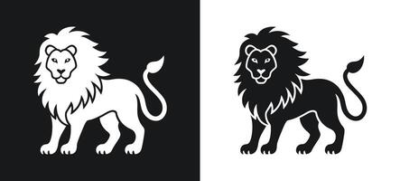 Bold and simplistic lion silhouette illustration. vector