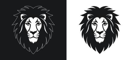 Graceful lion silhouette in a minimalist style. vector