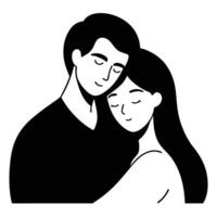 Artistic silhouette of a couple symbolizing deep love vector
