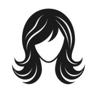 Modern Woman Hair Icon Silhouette representing beauty and style vector