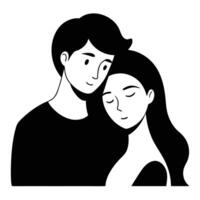 Elegant silhouette of a couple sharing a romantic moment vector