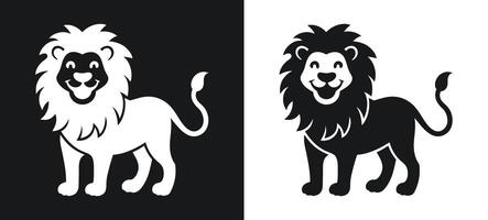 Lion silhouette design with intricate mane details. vector