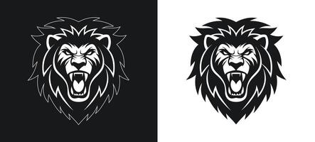 Stylized lion silhouette in modern design. vector