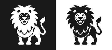 Minimal lion silhouette with a timeless aesthetic. vector