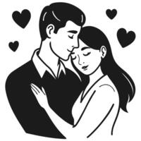 Artistic silhouette of a young couple sharing connection vector