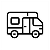 RV car icon in flat style vector