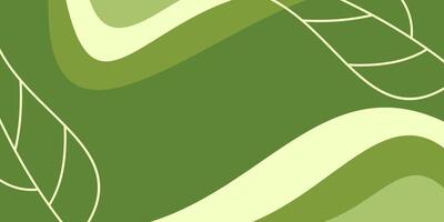 earth day background green color abstract shapes, waves and leaves pattern with free space for text. Template for banners, posters, social media vector