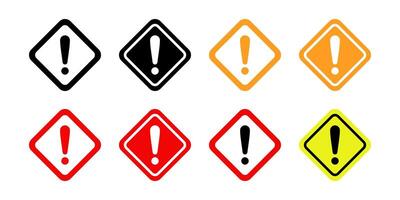 collection of danger sign icons, warning signs, attention signs, exclamation marks. design for posters, banners, applications and web vector