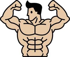 A cartoon man with a muscular build vector