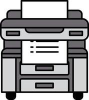 A printer with a white sheet of paper in front of it vector