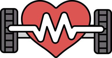 A heart with a tire on it vector