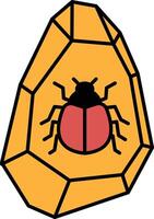 A bug is on a yellow rock vector