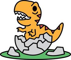 A cartoon drawing of a dinosaur with its mouth open vector