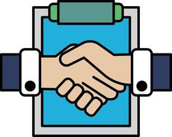 A hand shaking another hand in a business meeting vector