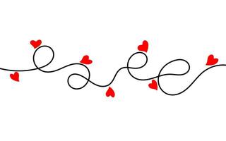 Beautiful minimalist design featuring black line art with bright red hearts, evoking themes of love, connection, and creativity, perfect for decor, graphic design elements, or Mother's Day. vector