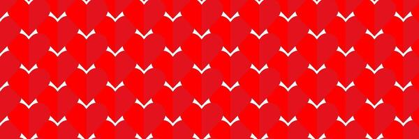 A red and white pattern with a heart shape. Valentine's day abstract geometric seamless pattern bauhaus. vector