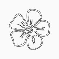 Floral lineart design element vector
