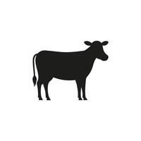 Silhouette of a Standing Cow Illustration on a White Background for Agriculture and Farm Concepts vector