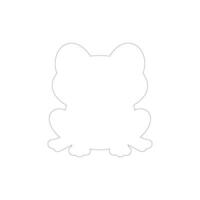 Minimalist Editable Stroke Outline Illustration of Baby Frog, Graphic Art, Cartoon-Style Design vector