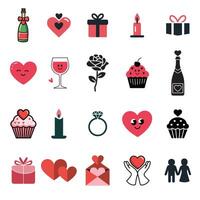 Valentines Day Attractive Icon Sets vector