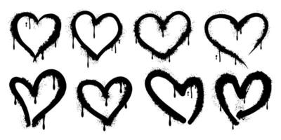 Spray-painted graffiti heart icon, sprayed and isolated on a white background in a grunge style. A collection of hand-drawn elements. vector