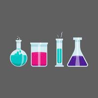 Chemistry Flask and Test Tube Digital Art Design vector