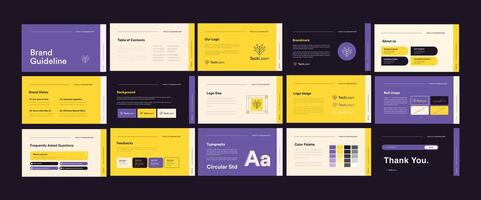 Editable Brand Guidelines Poster Template. A Simple Brand Identity Presentation. vector