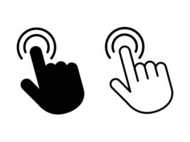 Hand cursor icon set. click icon , pointer, hand click, Click hand cursor icon, mouse tap sign. press hand mouse cursor icon set. vector