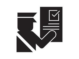Customs clearance flat icon, Policeman inspecting luggage sign. check list customs and officer. Symbol of customs checkup and control. vector