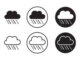 Cloud hail icon set. Winter snow fall weather symbol, rain fall pictograms of hailstones. vector