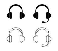 headphone icon set. Design element suitable for website, print design or app. simple headset icons. Customer service. Customer support. vector