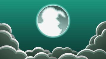 Ethereal Night Sky with Moon and Clouds video