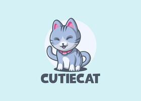 Cute kitten mascot laughing related to happy cat expression vector