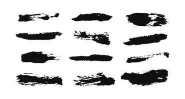 Textboxes or frames. Black art brush strokes with different textures and lengths, suitable for use in graphic design, digital art, or as backgrounds in creative projects vector
