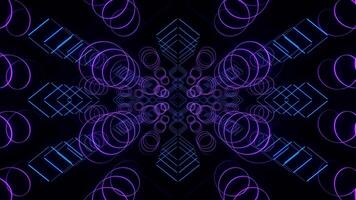 Purple and Blue Abstract Neon Shape Movements Background VJ Loop in 4K video