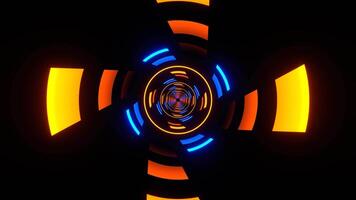 Orange and Blue Abstract Spiral Light in Tunnel Background VJ Loop in 4K video
