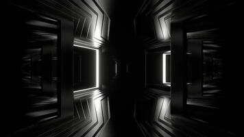 White Strobe Frame Mirrors Corridor Background VJ Loop in 4K video