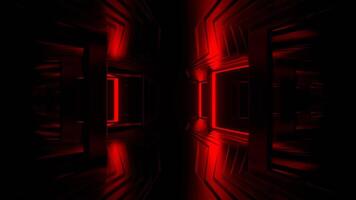 Red and Blue Strobe Frame Mirrors Corridor Background VJ Loop in 4K video