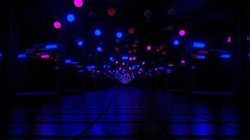 Multicolor Boll Lamp Mirror Corridor Background VJ Loop in 4K video