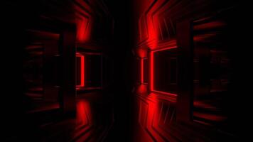 Red and Green Strobe Frame Mirrors Corridor Background VJ Loop in 4K video