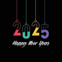 Happy New Year 2025 typography design template vector
