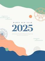 2025 New Year Modern Abstract Background with Korean Traditional Elements vector