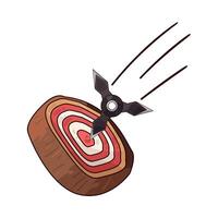 shuriken with dart board vector