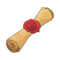 Illustration of Scroll with Wax Seal vector