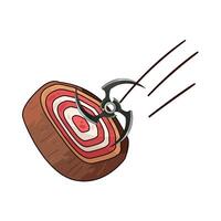 illustration of fast shuriken towards the dartboard vector