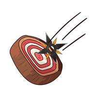 illustration of shuriken towards dart board vector